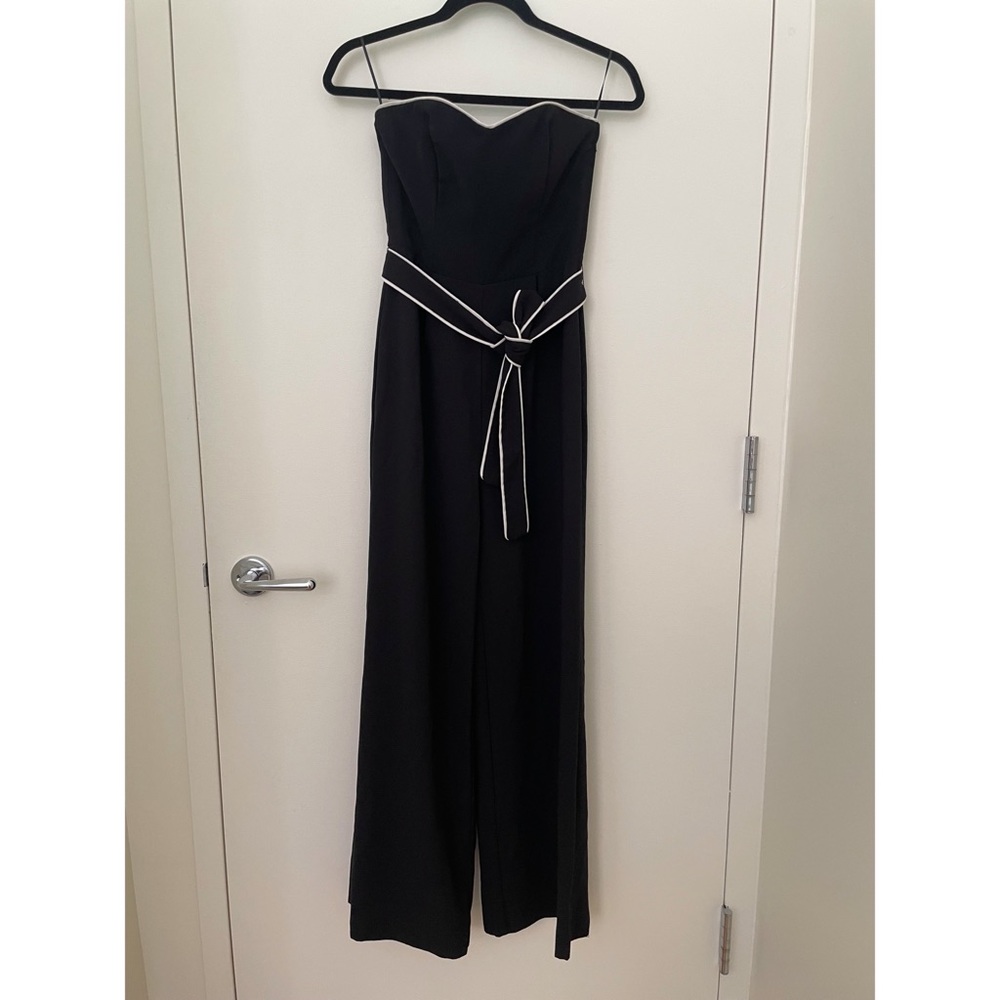 H&M romper in black and white stripes with a belt